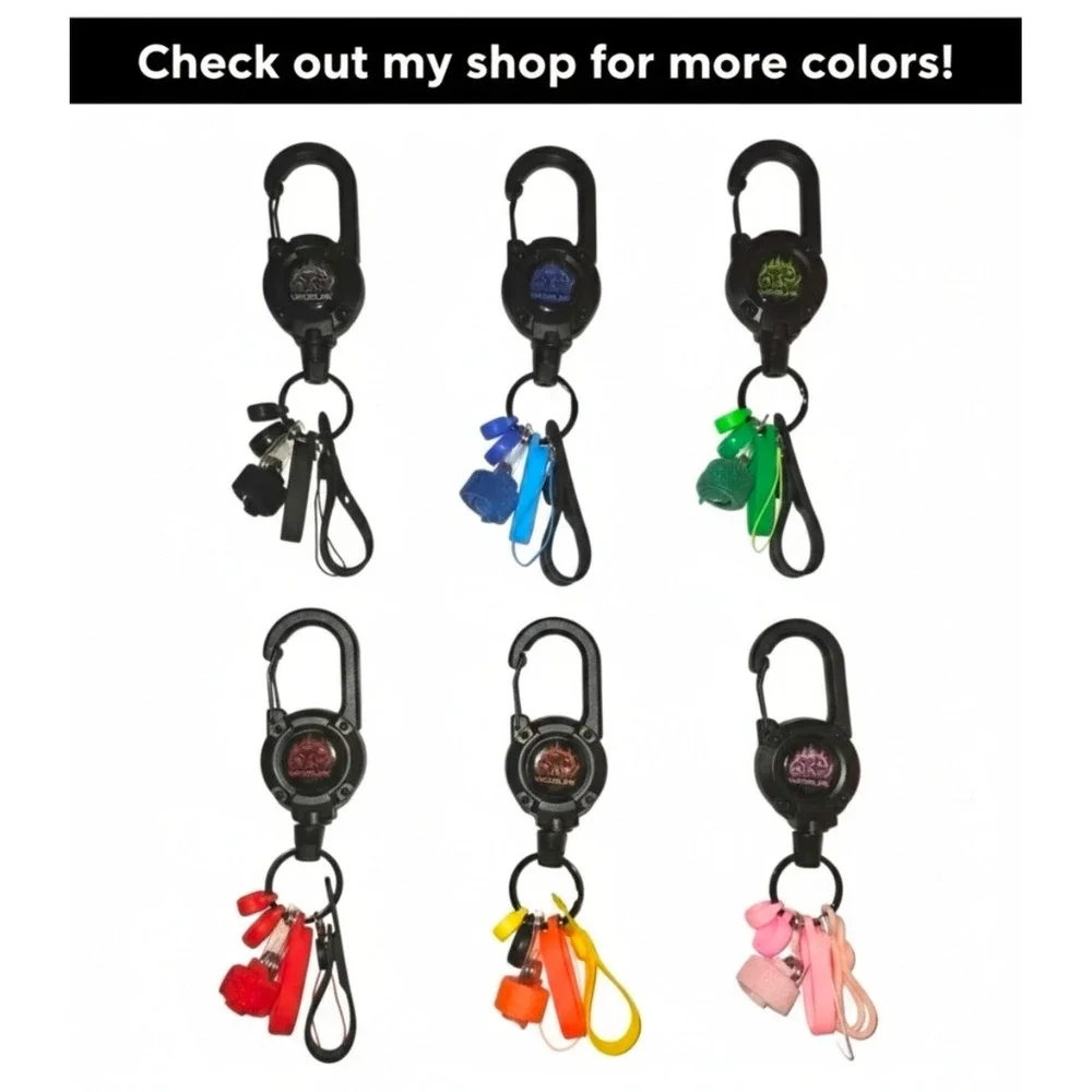 GREEN Vaporlink Leash Heavy-duty Retractable Carabiner Keychain‎ Anti-Lost/Theft